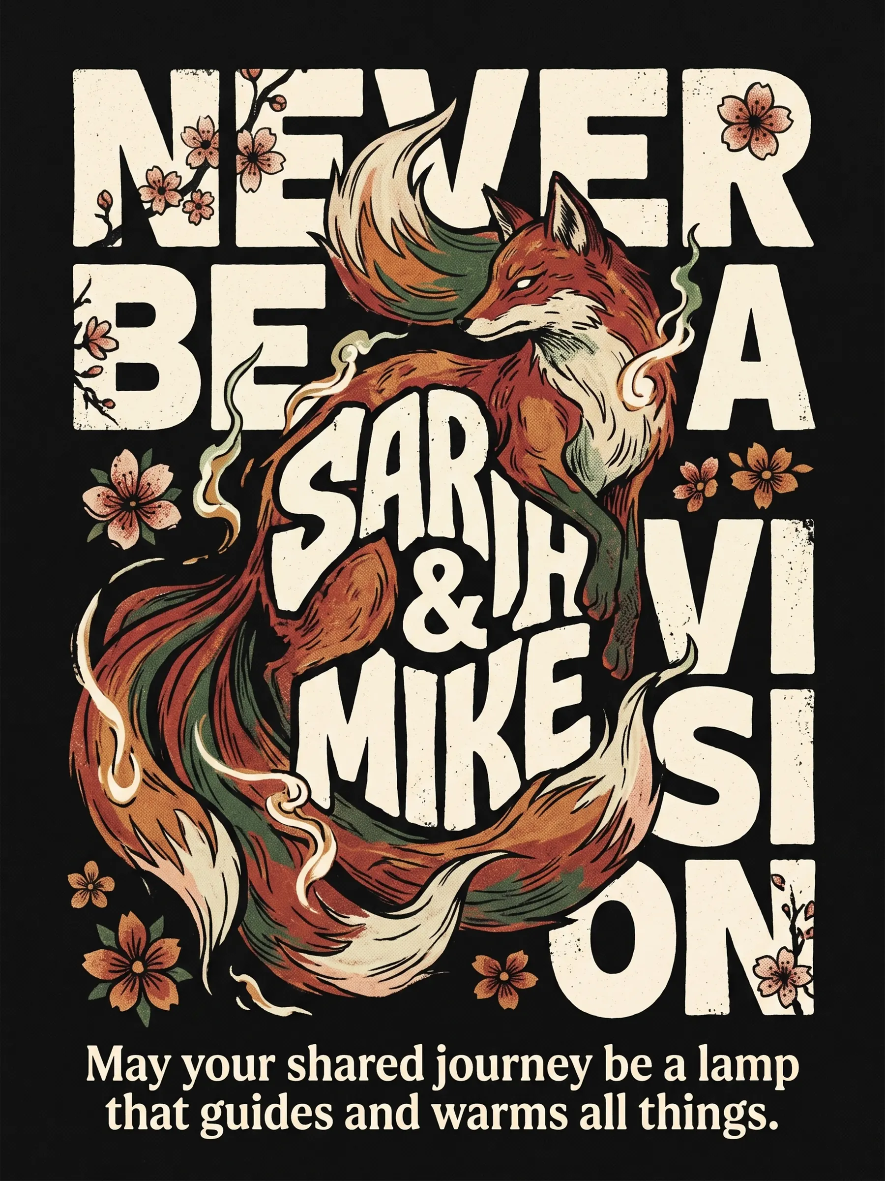 Sarah and Mike keepsake fox - T-shirt design
